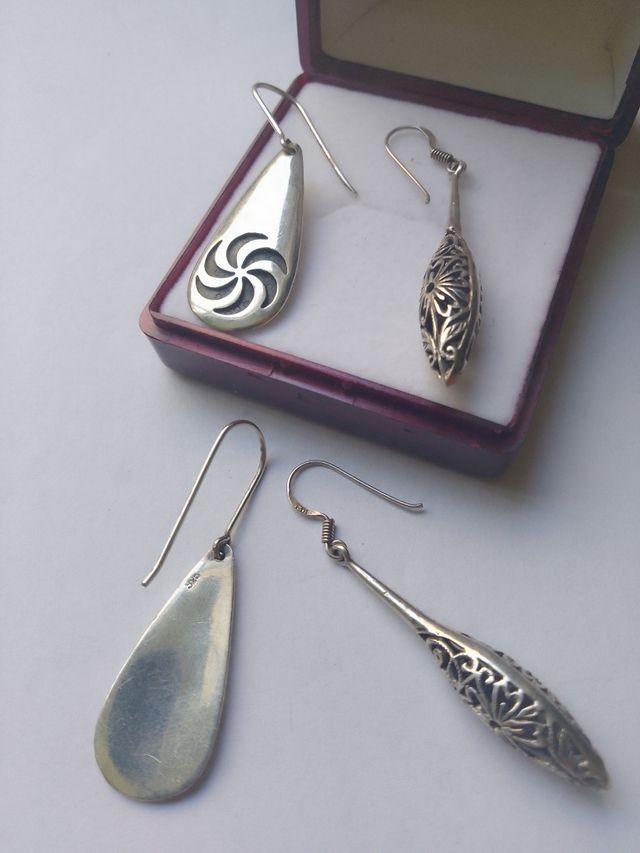 Pendientes plata largos