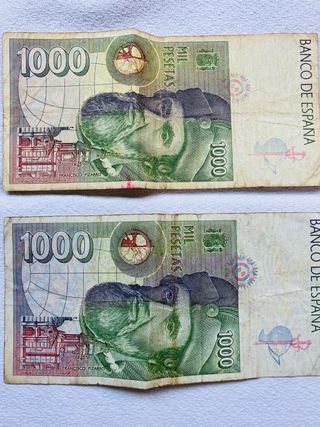 2 Billetes 1000 Pesetas España