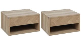 2 Mesitas de noche - Madera - Beige
