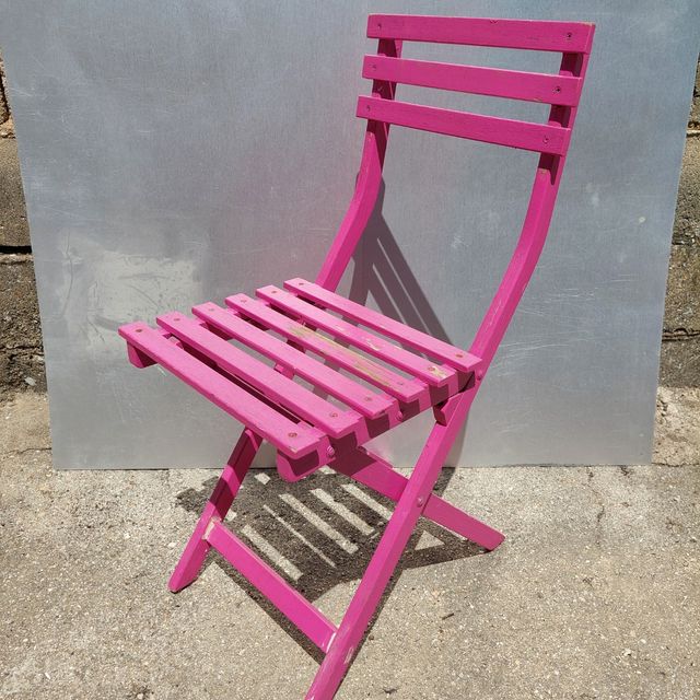 Silla plegable rosa
