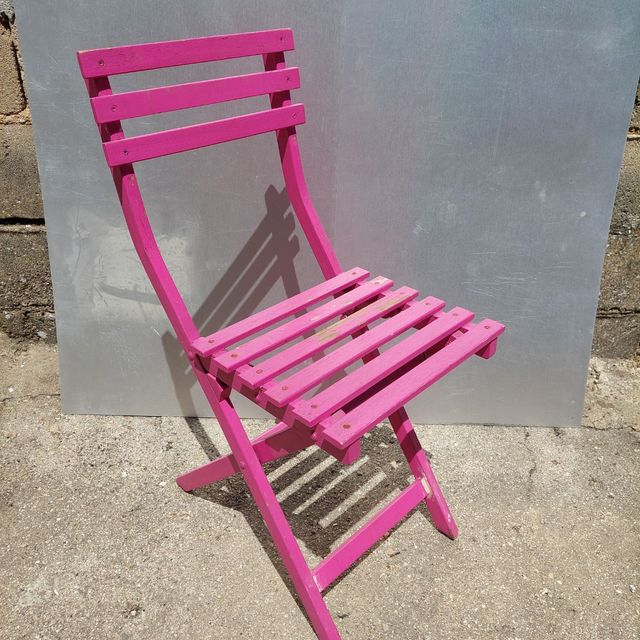 Silla plegable rosa