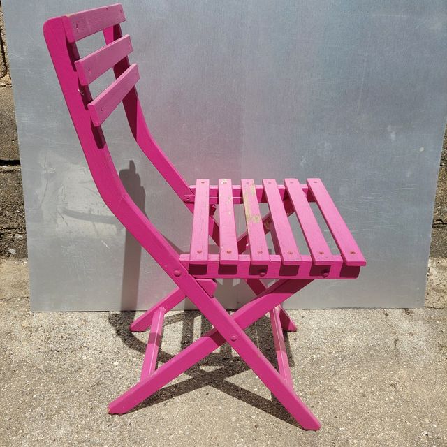 Silla plegable rosa
