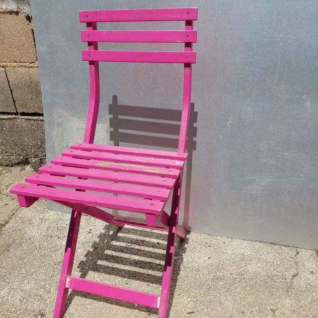 Silla plegable rosa