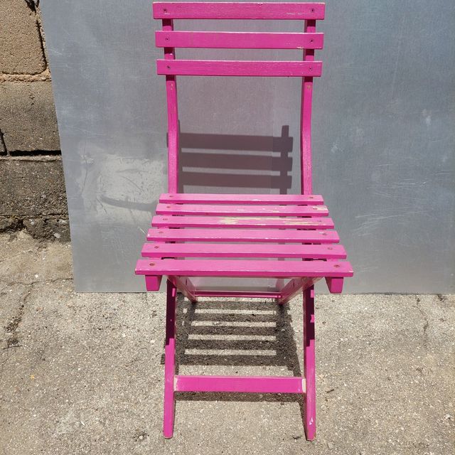 Silla plegable rosa