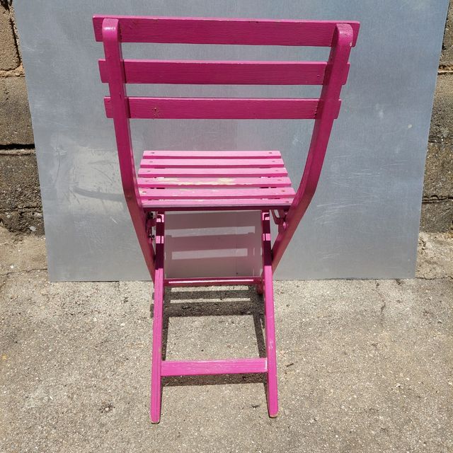 Silla plegable rosa