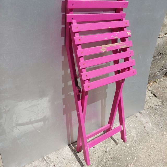 Silla plegable rosa