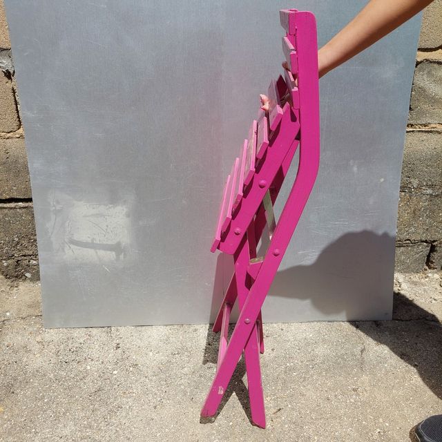 Silla plegable rosa