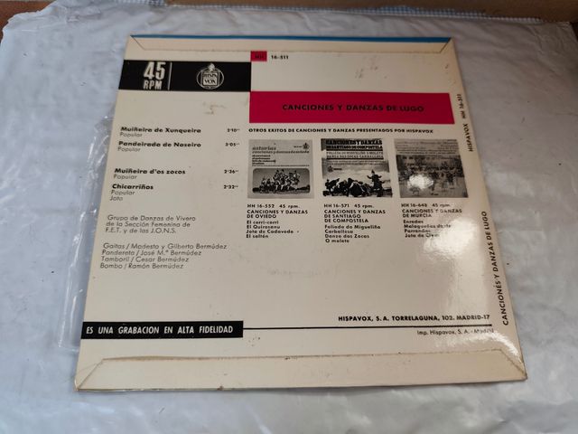 Vinilo Canciones y danzas Lugo