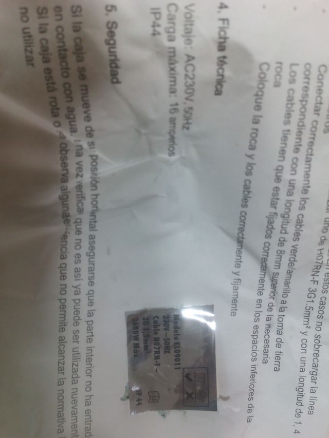 Alargadera eléctrica roca - 4 enchufes