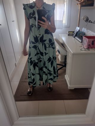 Vestido largo Sfera estampado hojas