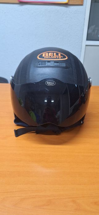 Casco Bell Jet custom cuero mate.