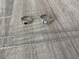Cordon y 2 anillos plata 925