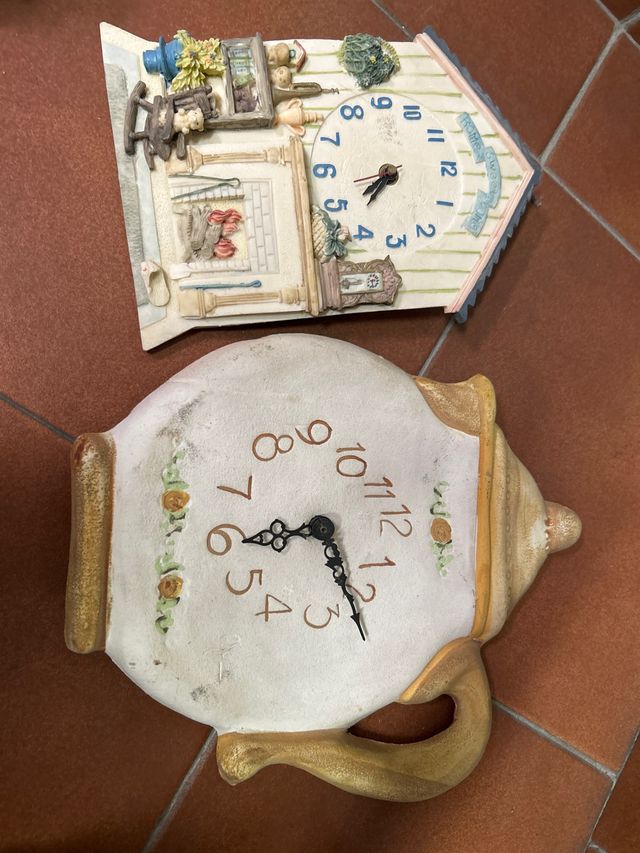 2 Relojes Decorativos Cerámica