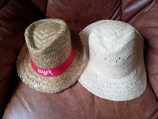 Sombreros playa beige x2