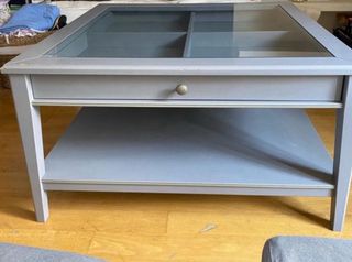 Mesa centro IKEA gris - madera y cristal