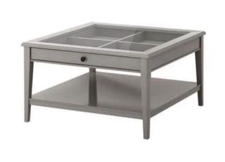Mesa centro IKEA gris - madera y cristal