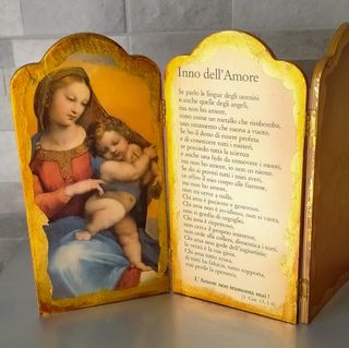 Icona sacra vintage legno 30x15cm