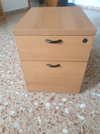 Mesa oficina + cajonera marrón
