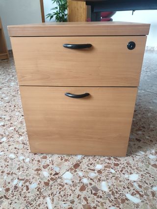 Mesa oficina + cajonera marrón