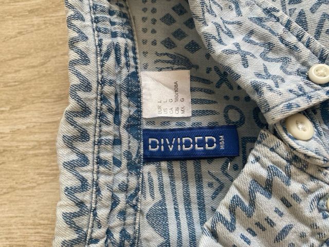 Camisa H&M manga corta azul