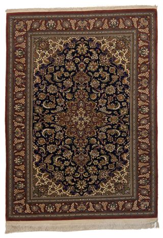 190x138 CM Tappeto Persia Qum Trame Ordito SETA