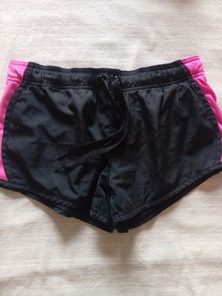 Canotta e shorts sportivi rosa e neri, taglia S/M