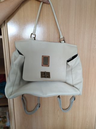Bolso beige piel MACHINE BY BASSICO