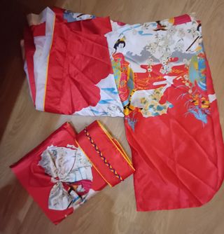 Kimono rojo estampado - Talla S