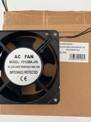 Doble Ventilador armario rack 12cm