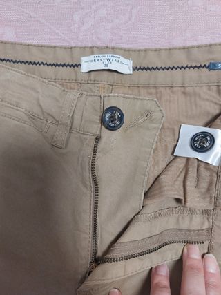 2 pantalones chinos - azul y marrón