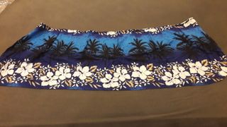 Mini falda pareo hawaiana - azul