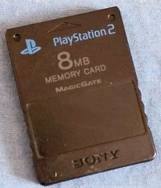 Memory card nera da 8 MB per PS2. Originale 