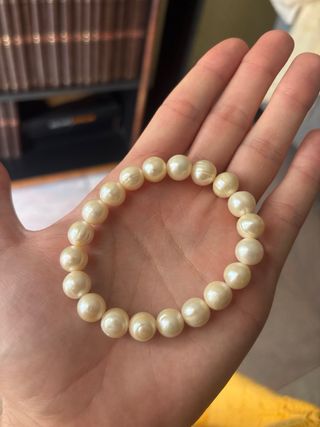 Collar y pulsera perlas blancas verdaderas