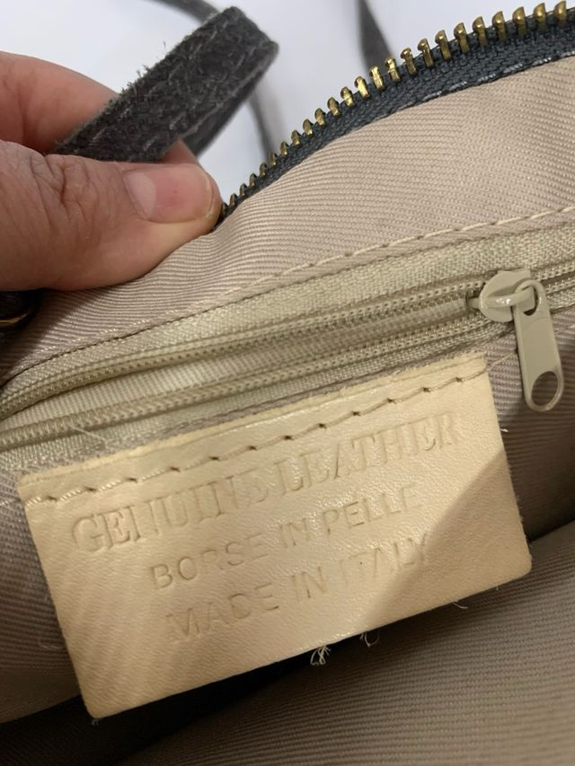 Bolso mujer gris ante/piel