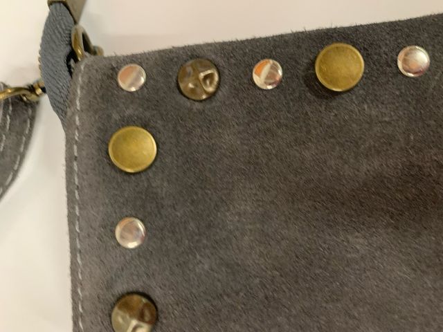 Bolso mujer gris ante/piel