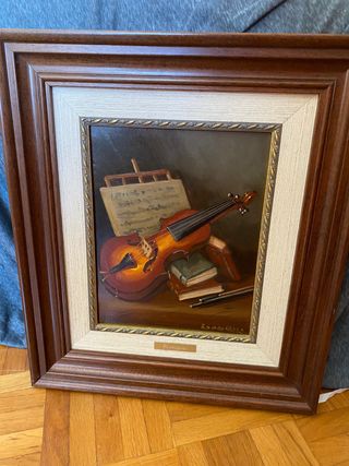 Cuadro violín - Óleo sobre lienzo