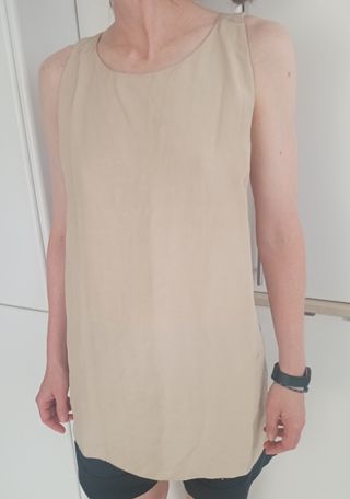 Camiseta Zara beige - Tirantes cruzados