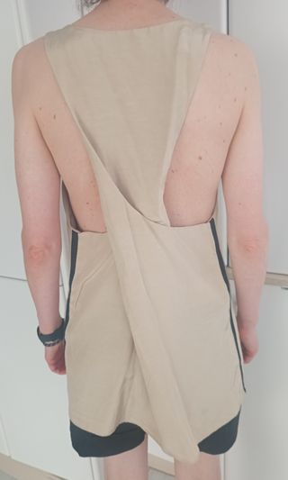 Camiseta Zara beige - Tirantes cruzados