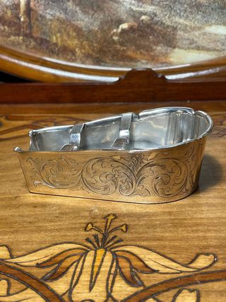 Cendrier/Posacenere in Argento Cesellato Floreale