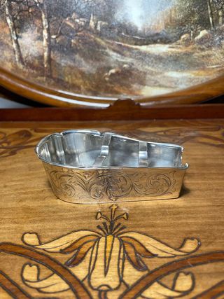 Cendrier/Posacenere in Argento Cesellato Floreale