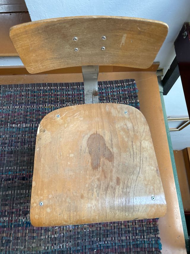 Silla vintage industrial madera metal