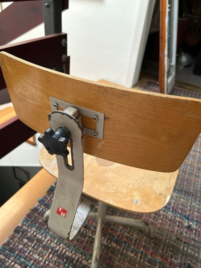 Silla vintage industrial madera metal