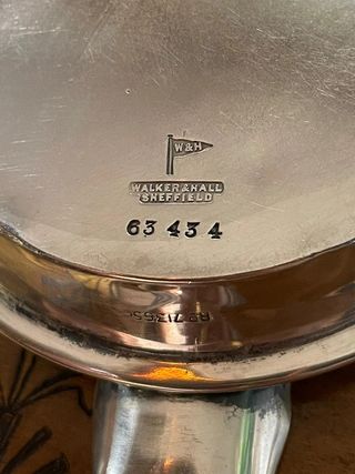 Cendrier Argento Sterling Walker & Hall, 1893