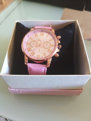 Reloj mujer rosa dorado