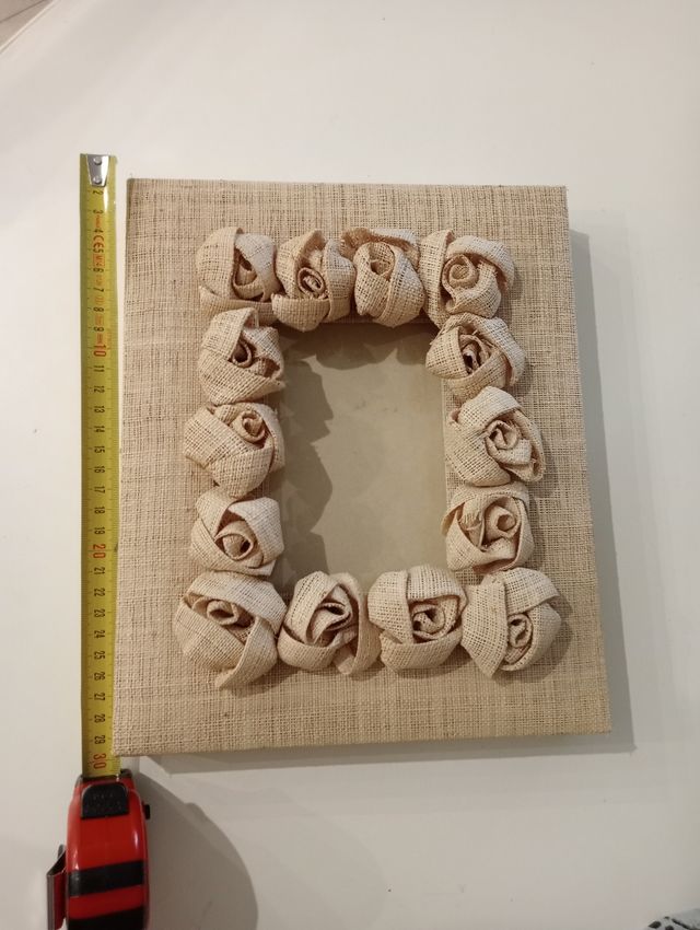 Portafoto in juta beige