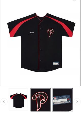 Camisa de beisebol Palace - preta e vermelha