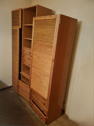 Armario ropero estanteria madera marrón