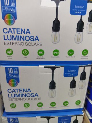 Catena Luminosa Esterno Solare 5metri 10 lampadine