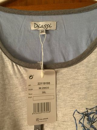 Camisón Diassi gris 3XL. A estrenar!