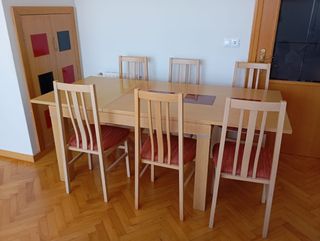 Mesa comedor 6 sillas madera